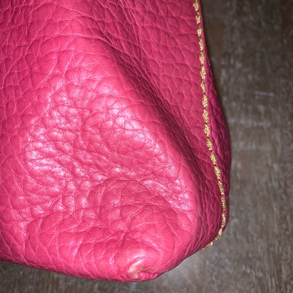 Plinio Visona Pink Leather Bamboo Handle Tote - Picture 15 of 17